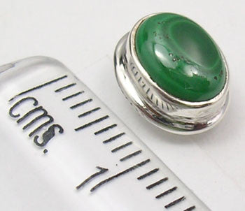 Cercei Argint 925 cu Malachit, 1.2 cm lungime
