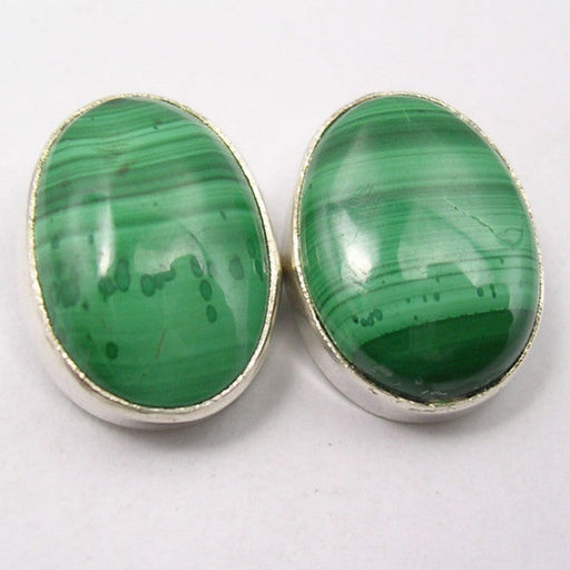 Cercei Argint 925 cu Malachit, 1.5 cm lungime