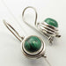 Cercei Argint 925 cu Malachit, 2.4 cm lungime