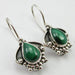 Cercei Argint 925 cu Malachit 2.5 cm lungime