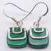 Cercei Argint 925 cu Malachit, 2,8 cm lungime