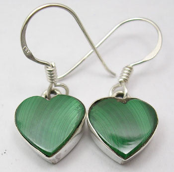 Cercei Argint 925 cu Malachit, 2.9 cm lungime