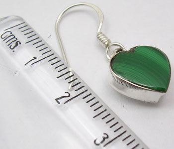 Cercei Argint 925 cu Malachit, 2.9 cm lungime