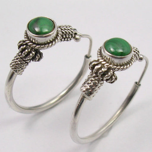 Cercei Argint 925 cu Malachit, 3.1 cm lungime