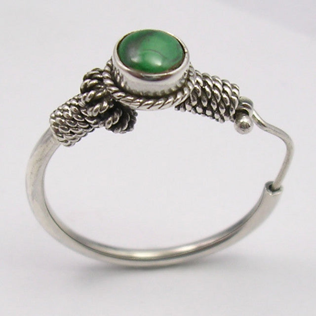 Cercei Argint 925 cu Malachit, 3.1 cm lungime