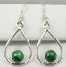 Cercei Argint 925 cu Malachit, 3.5 cm lungime