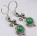Cercei Argint 925 cu Malachit, 3.5 cm lungime