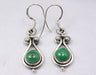 Cercei Argint 925 cu Malachit, 3.5 cm lungime