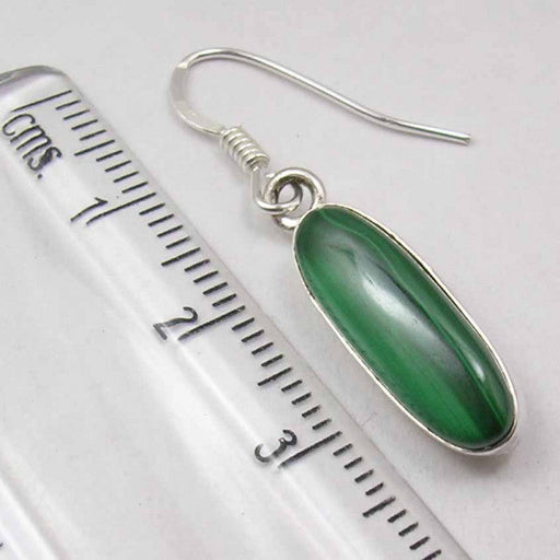 Cercei Argint 925 cu Malachit, 3,7 cm lungime