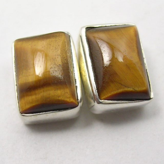 Cercei Argint 925 cu Ochi de Tigru, 0,8 cm lungime