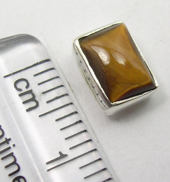 Cercei Argint 925 cu Ochi de Tigru, 0,8 cm lungime