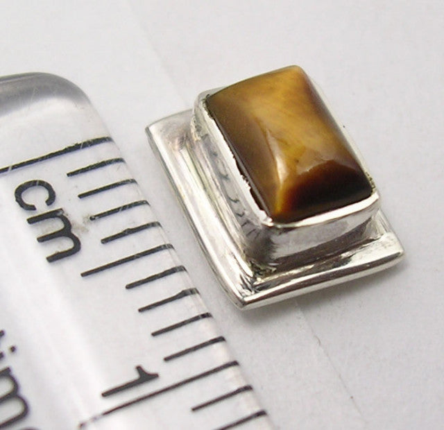 Cercei Argint 925 cu Ochi de Tigru, 0,9 cm lungime