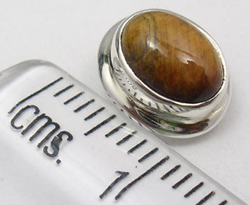 Cercei Argint 925 cu Ochi de Tigru, 1.2 cm lungime