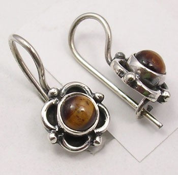 Cercei Argint 925 cu Ochi de Tigru, 1.8 cm lungime