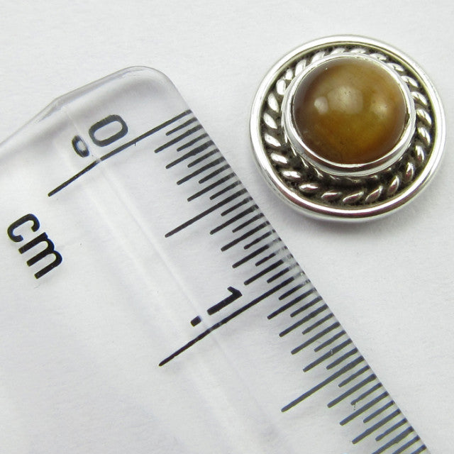 Cercei Argint 925 cu Ochi de Tigru 1 cm lungime