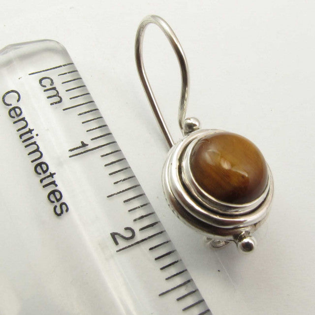 Cercei Argint 925 cu Ochi de Tigru, 2.4 cm lungime