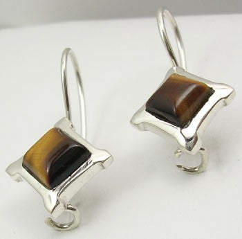 Cercei Argint 925 cu Ochi de Tigru, 2.5 cm lungime