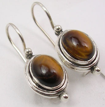 Cercei Argint 925 cu Ochi de Tigru, 2.5 cm lungime