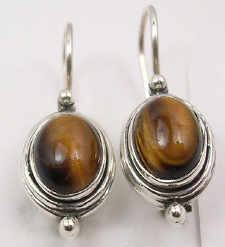 Cercei Argint 925 cu Ochi de Tigru, 2.5 cm lungime