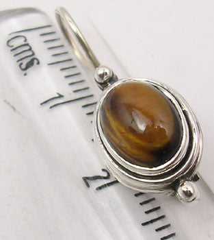 Cercei Argint 925 cu Ochi de Tigru, 2.5 cm lungime