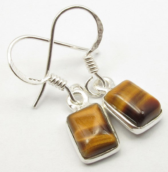 Cercei Argint 925 cu Ochi de Tigru, 2,7 cm lungime