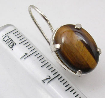 Cercei Argint 925 cu Ochi de Tigru, 2.7 cm lungime