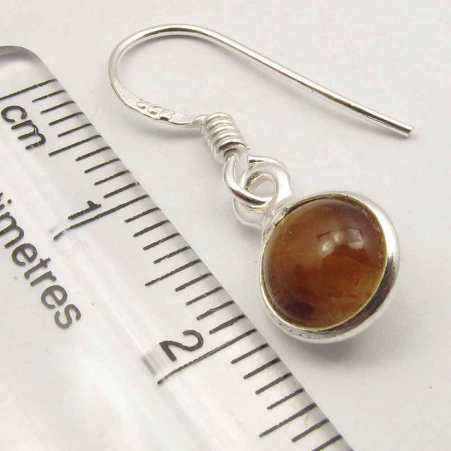 Cercei Argint 925 cu Ochi de Tigru, 2,7 cm lungime