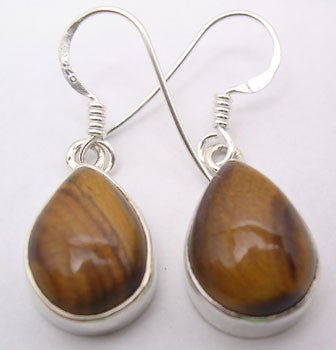 Cercei Argint 925 cu Ochi de Tigru, 3.3 cm lungime