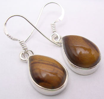 Cercei Argint 925 cu Ochi de Tigru, 3.3 cm lungime