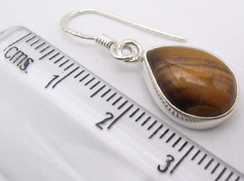 Cercei Argint 925 cu Ochi de Tigru, 3.3 cm lungime