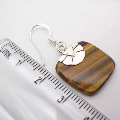 Cercei Argint 925 cu Ochi de Tigru, 3,4 cm lungime