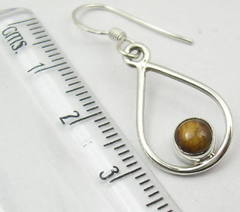 Cercei Argint 925 cu Ochi de Tigru, 3.5 cm lungime