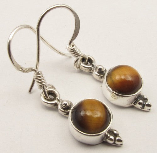 Cercei Argint 925 cu Ochi de Tigru 3 cm lungime