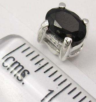 Cercei Argint 925 cu Onix Negru, 0.7 cm lungime