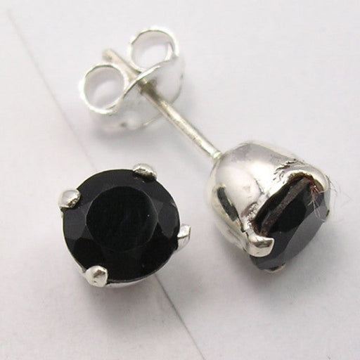 Cercei Argint 925 cu Onix Negru, 0.7 cm lungime