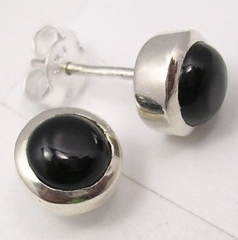 Cercei Argint 925 cu Onix Negru, 0,8 cm lungime