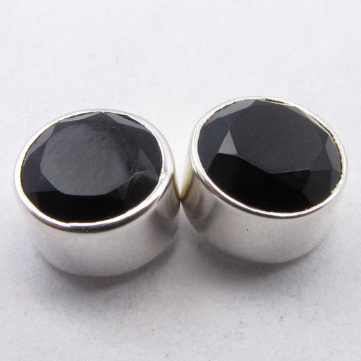 Cercei Argint 925 cu Onix Negru, 0.8 cm lungime