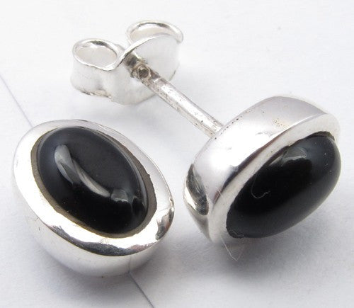 Cercei Argint 925 cu Onix Negru 0.9 cm lungime