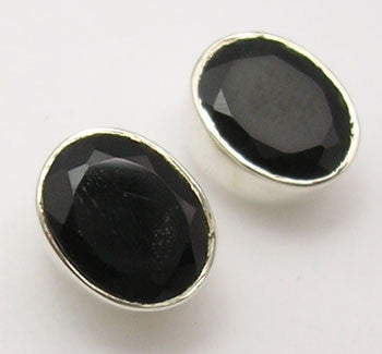Cercei Argint 925 cu Onix Negru, 0.9 cm lungime