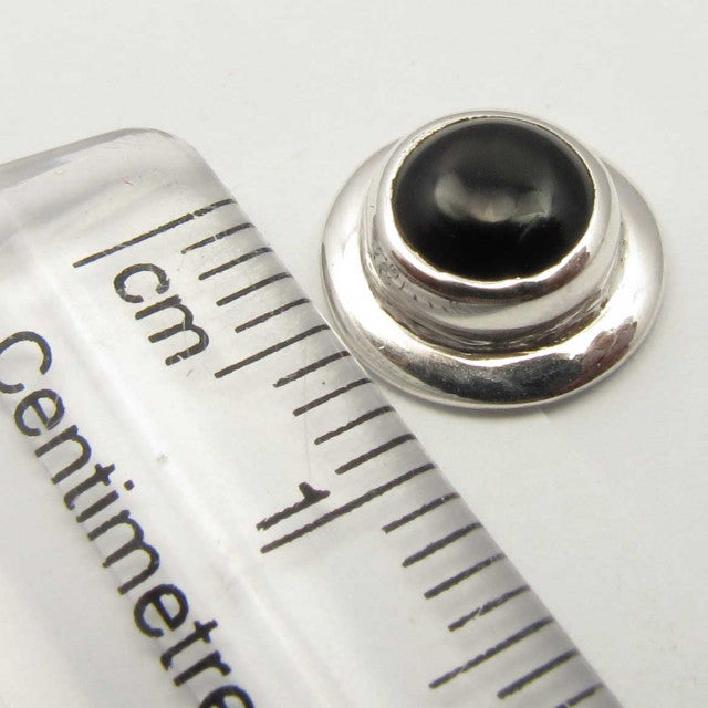 Cercei Argint 925 cu Onix Negru, 0.9 cm lungime