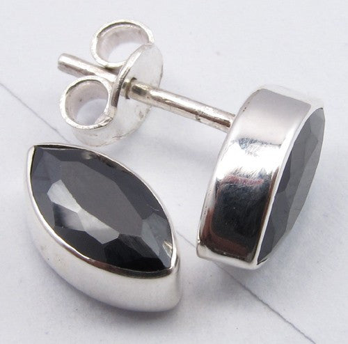 Cercei Argint 925 cu Onix Negru, 1,1 cm lungime