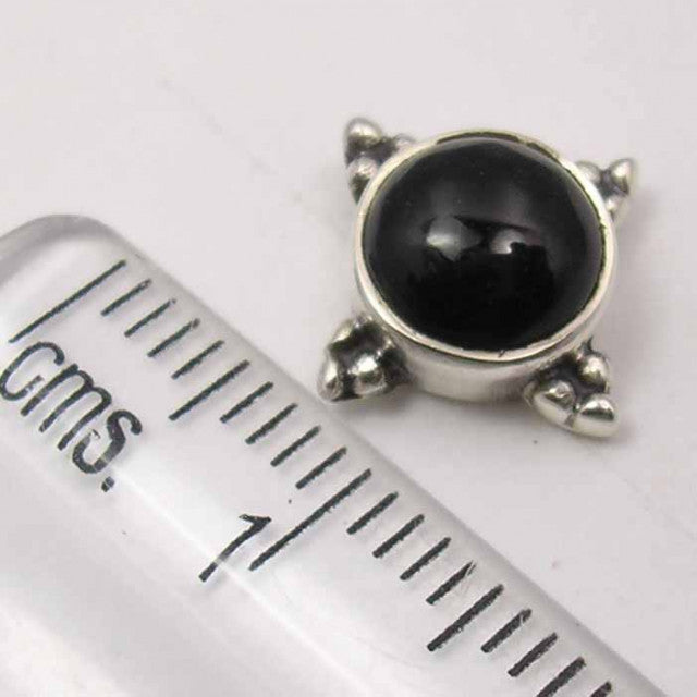 Cercei Argint 925 cu Onix Negru, 1,2 cm lungime