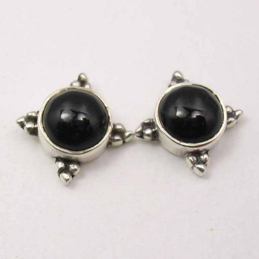 Cercei Argint 925 cu Onix Negru, 1,2 cm lungime