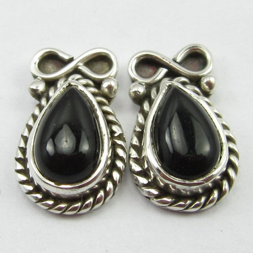 Cercei Argint 925 cu Onix Negru 1,4 cm lungime