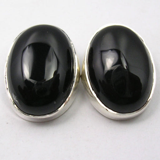 Cercei Argint 925 cu Onix Negru, 1.5 cm lungime