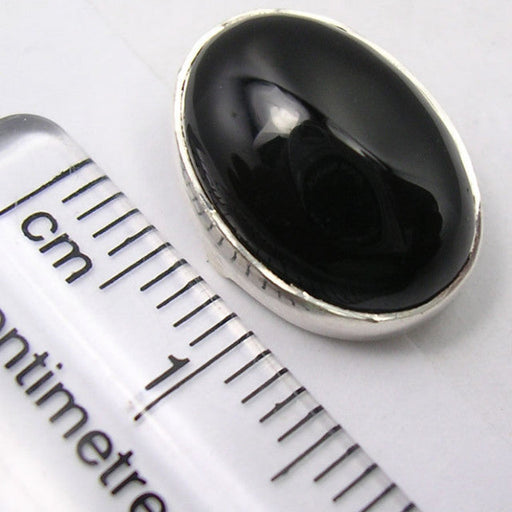 Cercei Argint 925 cu Onix Negru, 1.5 cm lungime