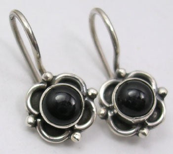 Cercei Argint 925 cu Onix Negru, 1.8 cm lungime