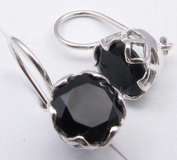 Cercei Argint 925 cu Onix Negru 1.9 cm lungime