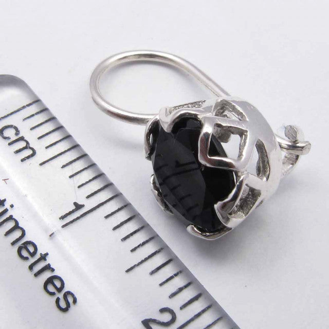 Cercei Argint 925 cu Onix Negru 1.9 cm lungime