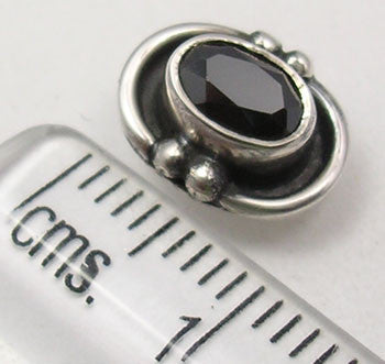 Cercei Argint 925 cu Onix Negru, 1 cm lungime